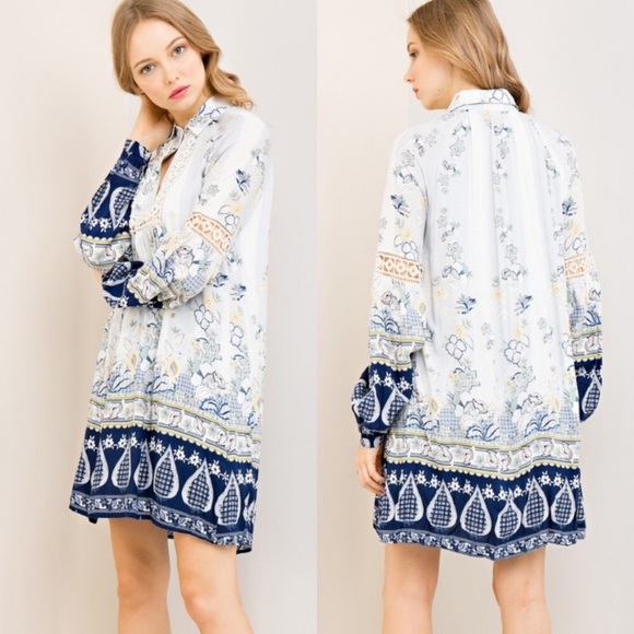 🆕 Bohemian Lace Inlay Dress - Picture 3 of 5